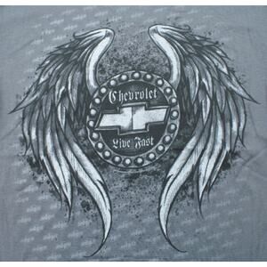 Chevy T-Shirt Live Fast Bowtie Wings NWT